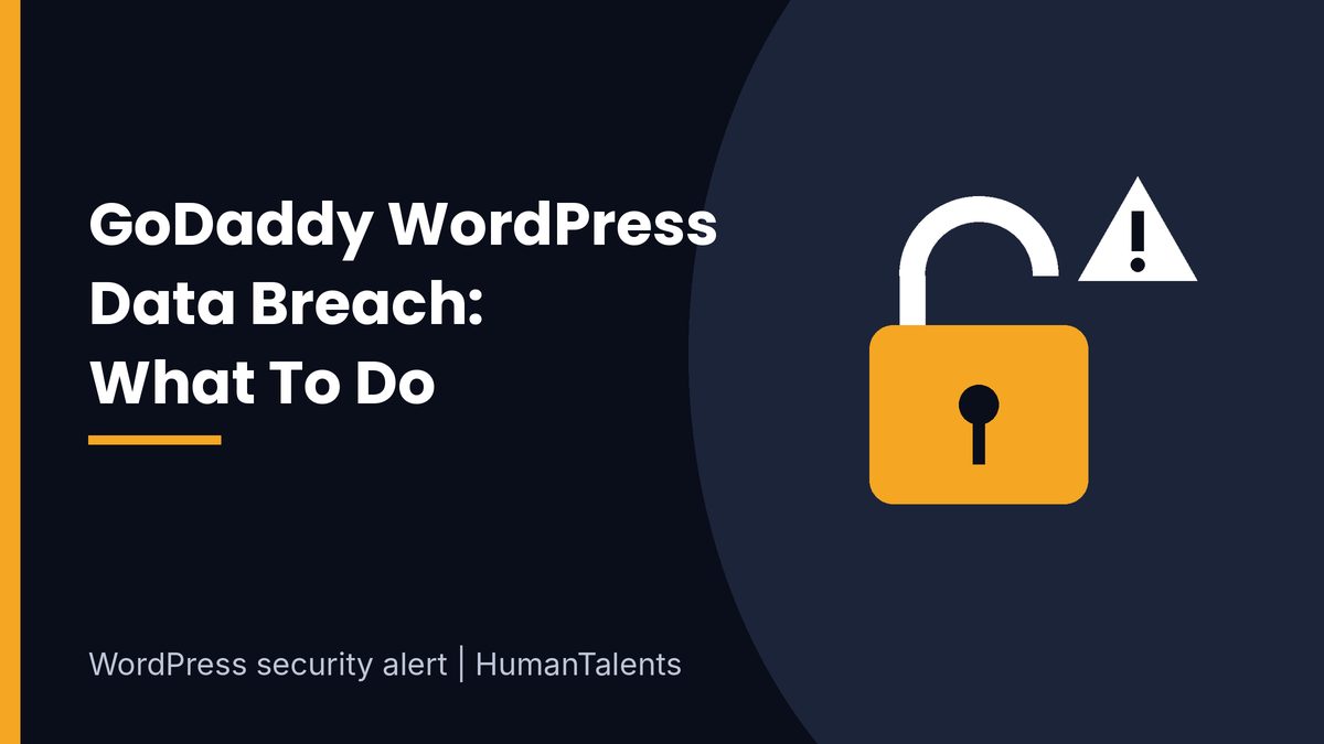 Open padlock and warning triangle illustrating the GoDaddy Managed WordPress data breach