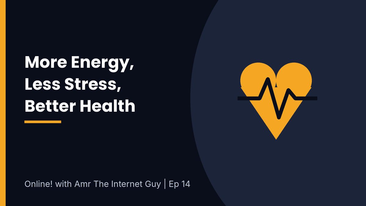Heart with a pulse line representing more energy, less stress and better health