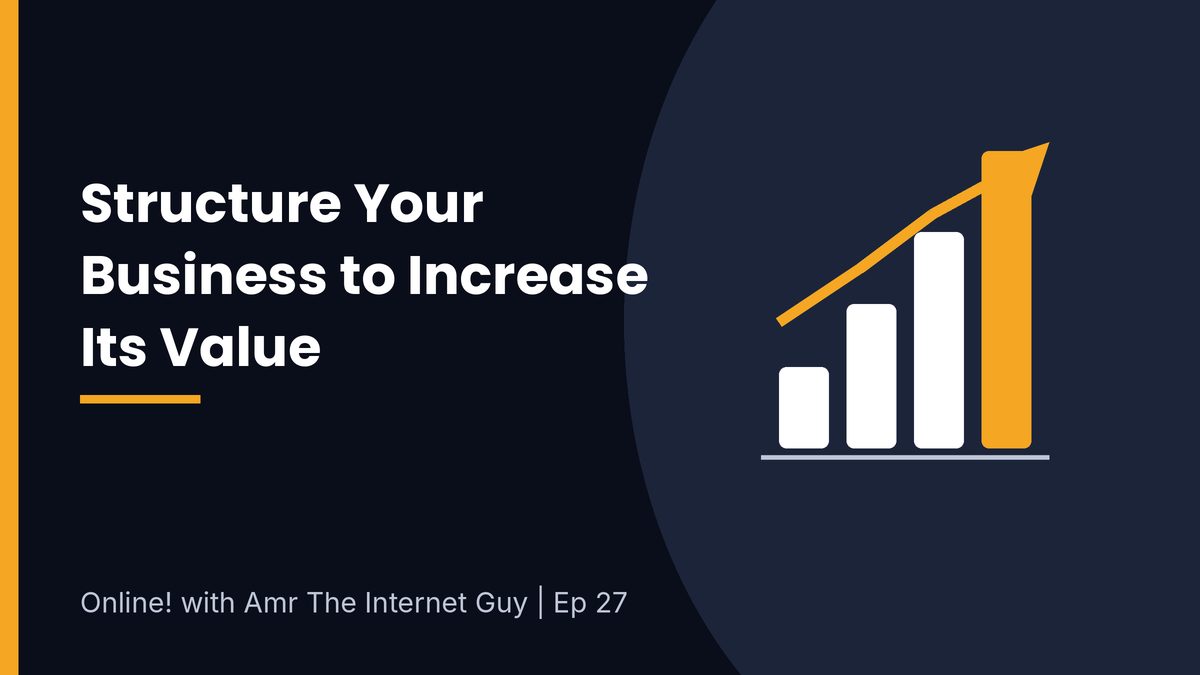 Rising bar chart with an upward arrow showing how structuring your business increases its value